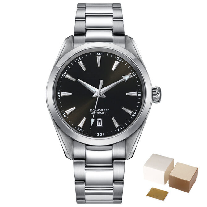 Stylish men's watch featuring a sleek design with a stainless steel case, leather strap, and precision quartz movement. Perfect for formal and casual occasions, this timepiece combines durability and elegance, making it an ideal accessory for modern men.