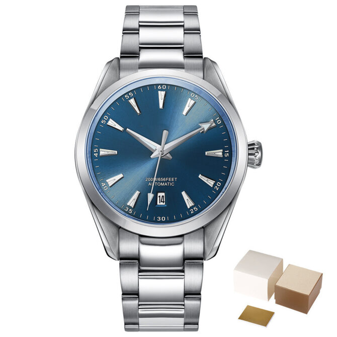 Stylish men's watch featuring a sleek design with a stainless steel case, leather strap, and precision quartz movement. Perfect for formal and casual occasions, this timepiece combines durability and elegance, making it an ideal accessory for modern men.